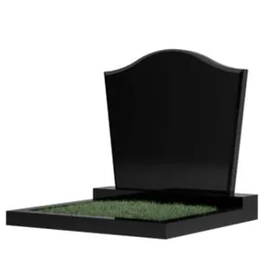 Горизонтальный памятник из черного гранита Алматы модель 13