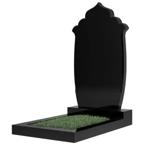 Классическое надгробие из черного гранита модель 3 Алматы